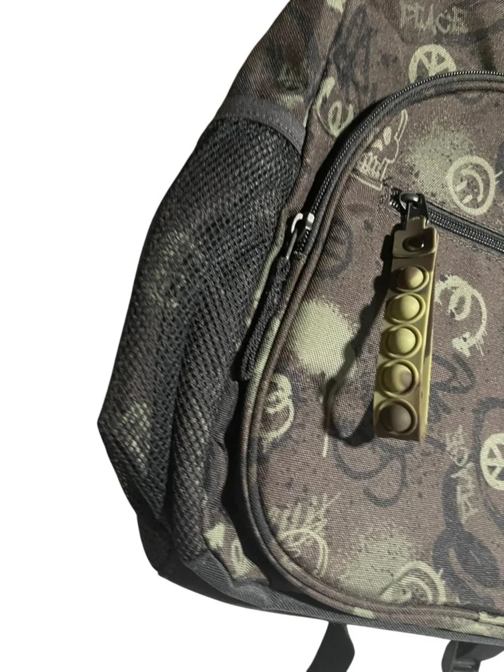 Art Class Kids Printed Backpack W/Front Pocket & Water Bottle Mesh Holders Black